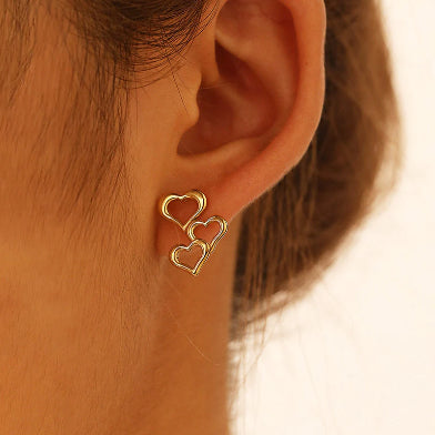 Anti Tarnish Golden Heart Earring