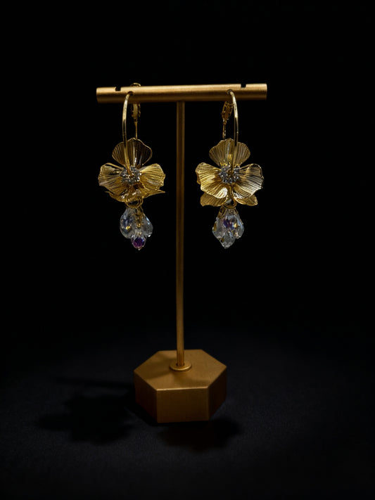 Aurora Flower Hoops Earring
