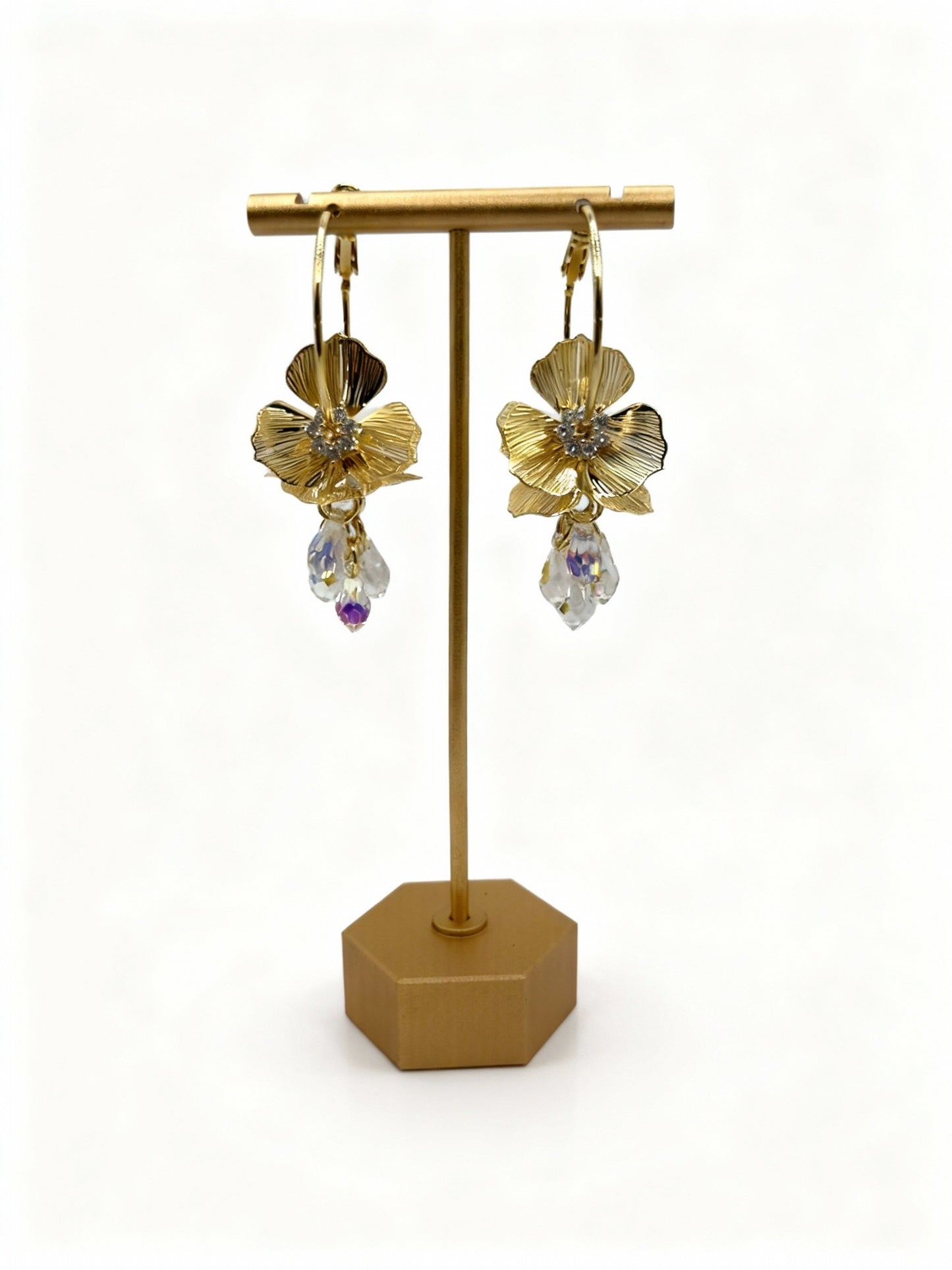 Aurora Flower Hoops Earring
