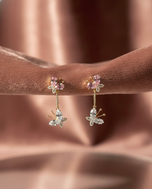 Blush Butterfly Drops Earring