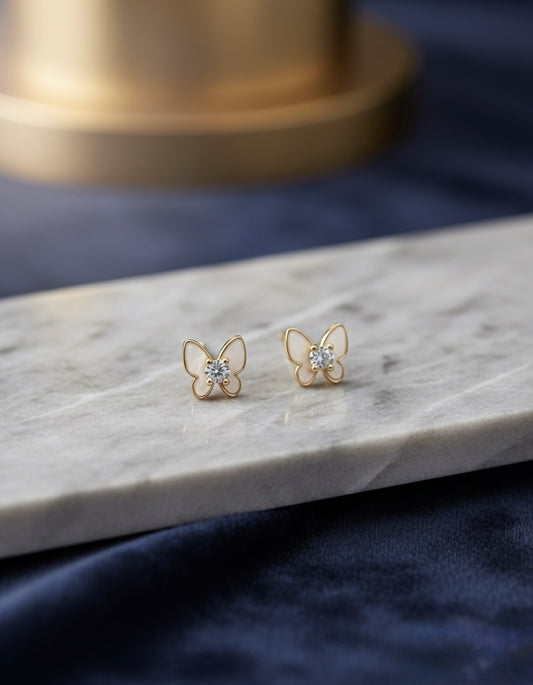 Butterfly Stud Earring silver colour