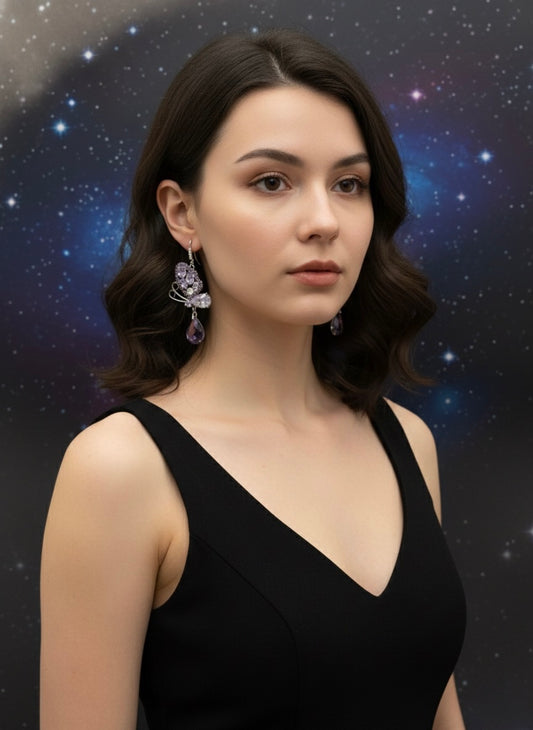 Crystal Blush Wings Earring
