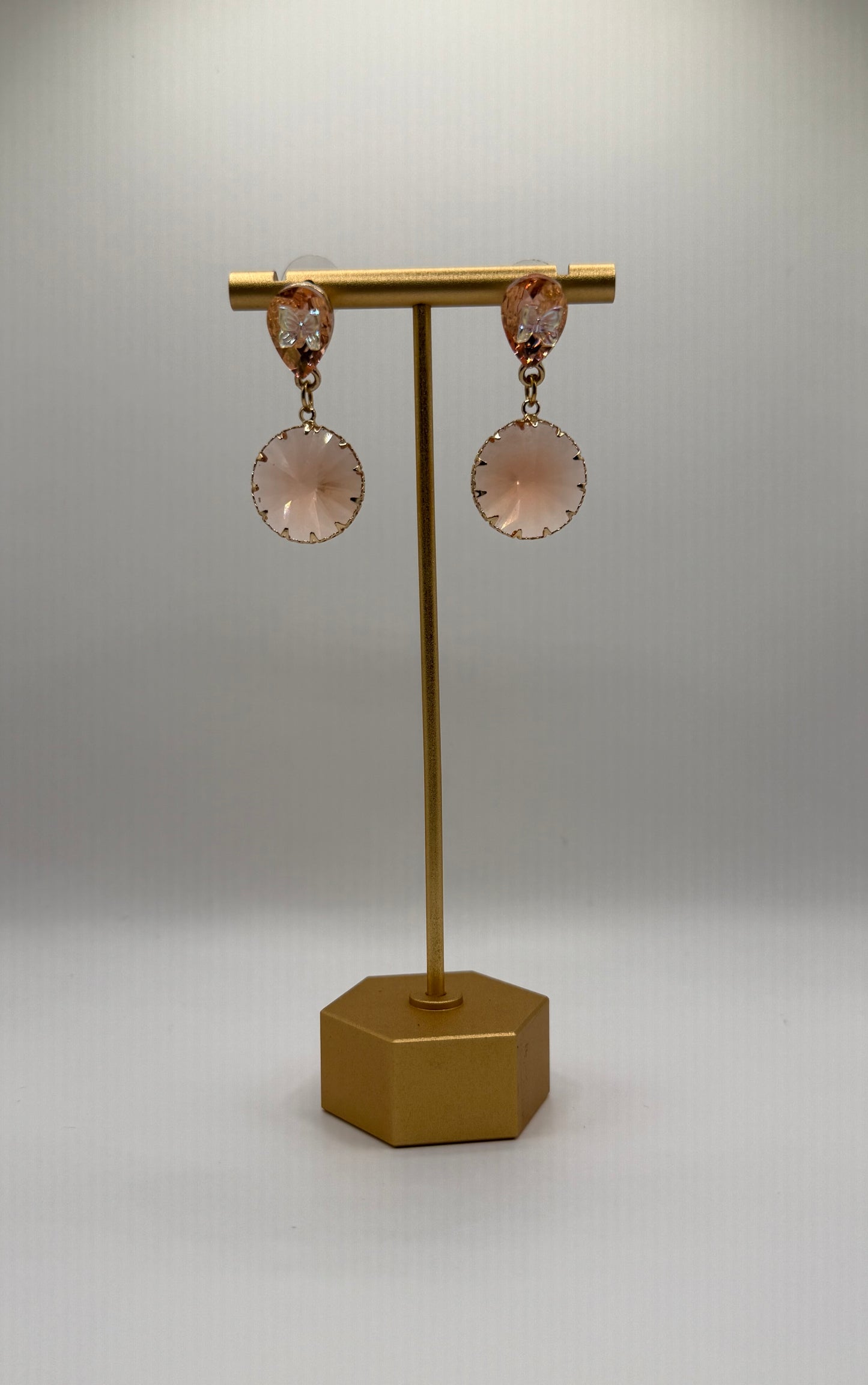 Crystal Peach Colour Drop Earring