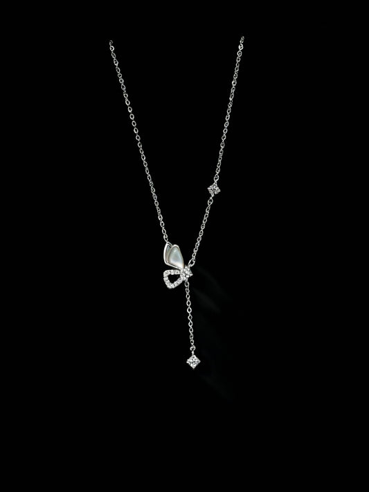 Dainty Butterfly Drop Necklace