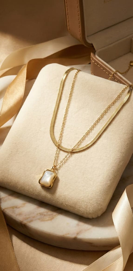 Dual Chain Shell Necklace