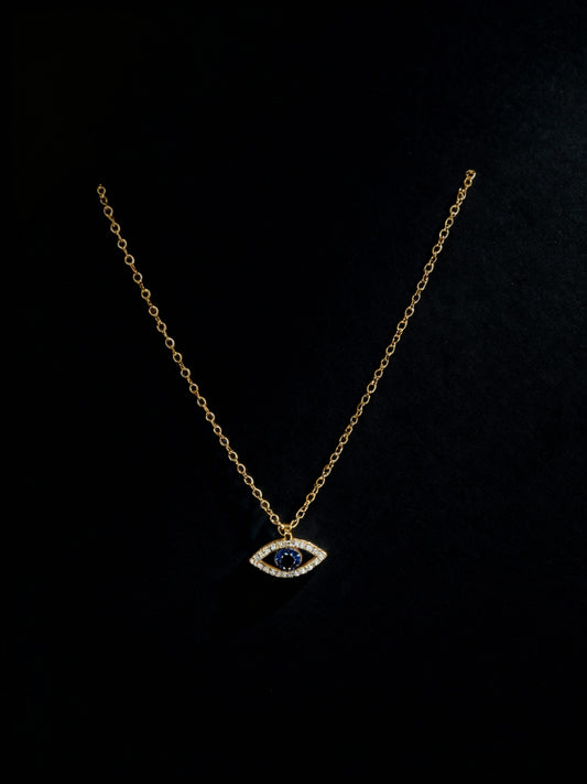 Evil Eye Pendant Gold Polish Necklace