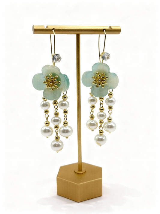 Flower Drop Long Earring