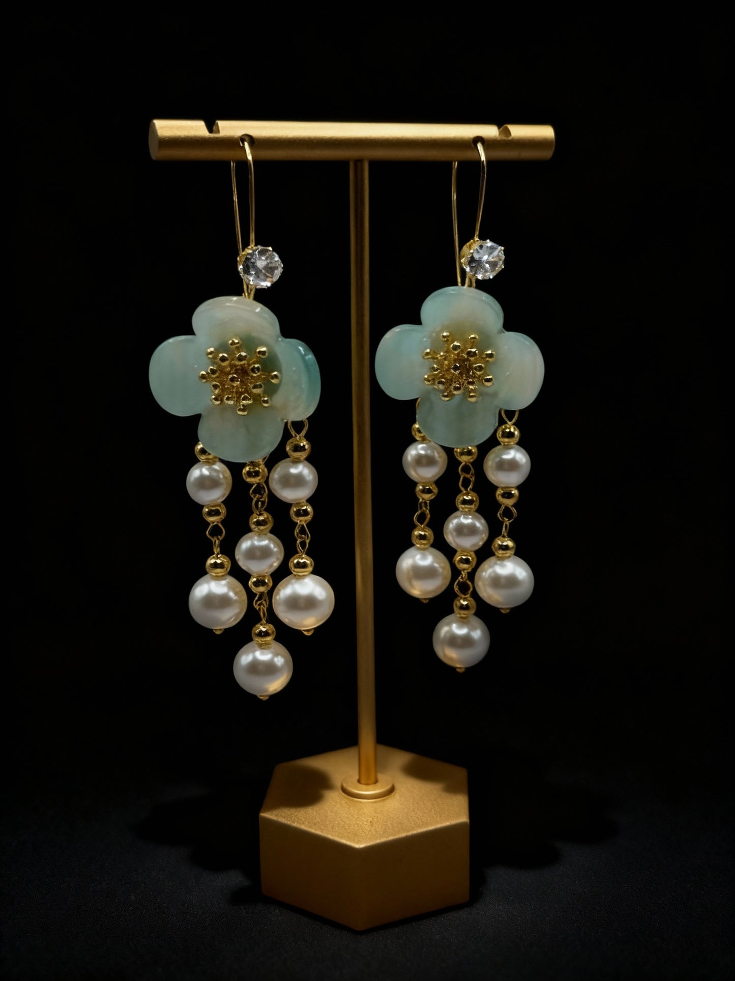 Flower Drop Long Earring