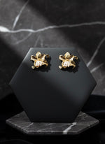 Golden Orchid Stud Earring