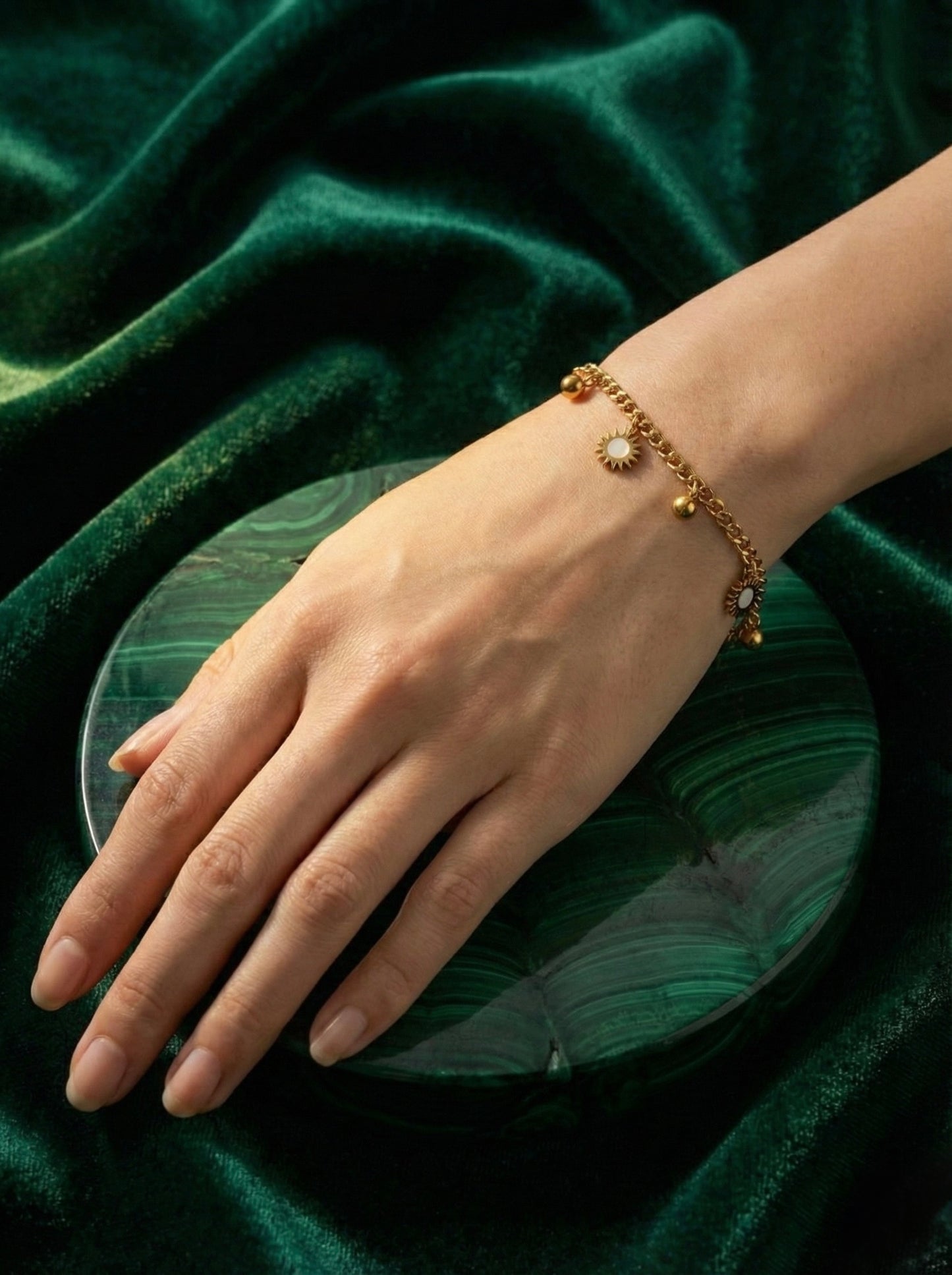 Golden Sunshine Charms Bracelet