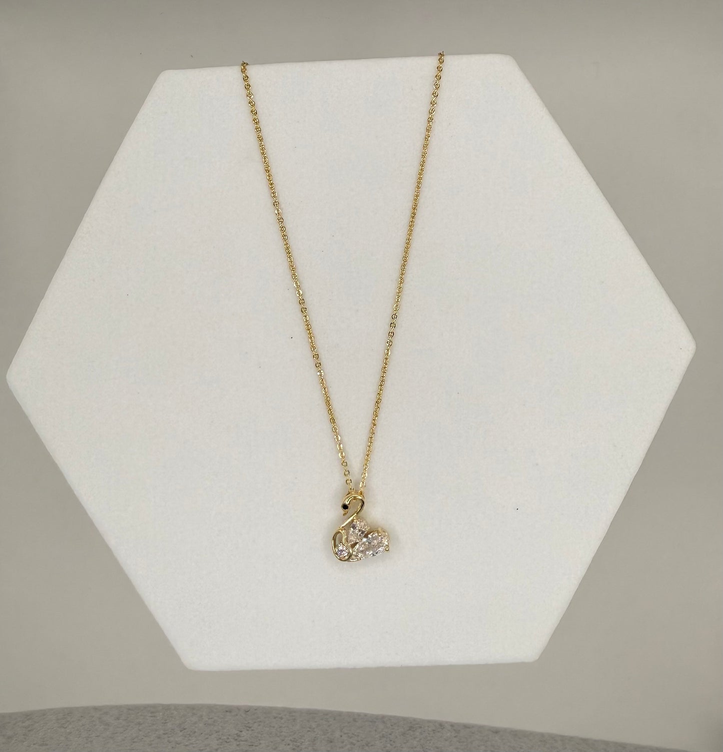 Golden Swan Pendant Necklace
