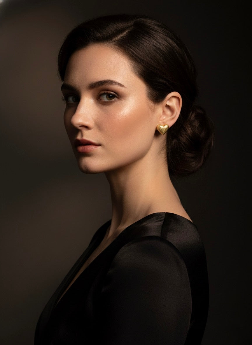 Heart Golden Stud Earring