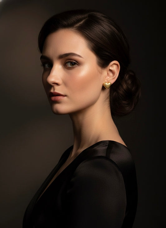 Heart Golden Stud Earring