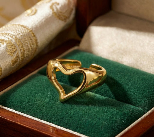 Heart Shap Golden Ring
