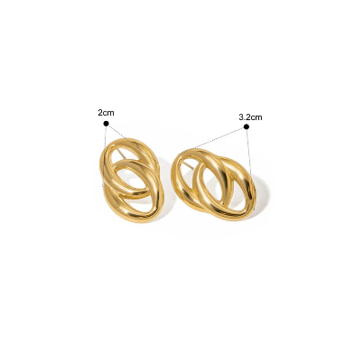 Interlocking Double Oval Studs