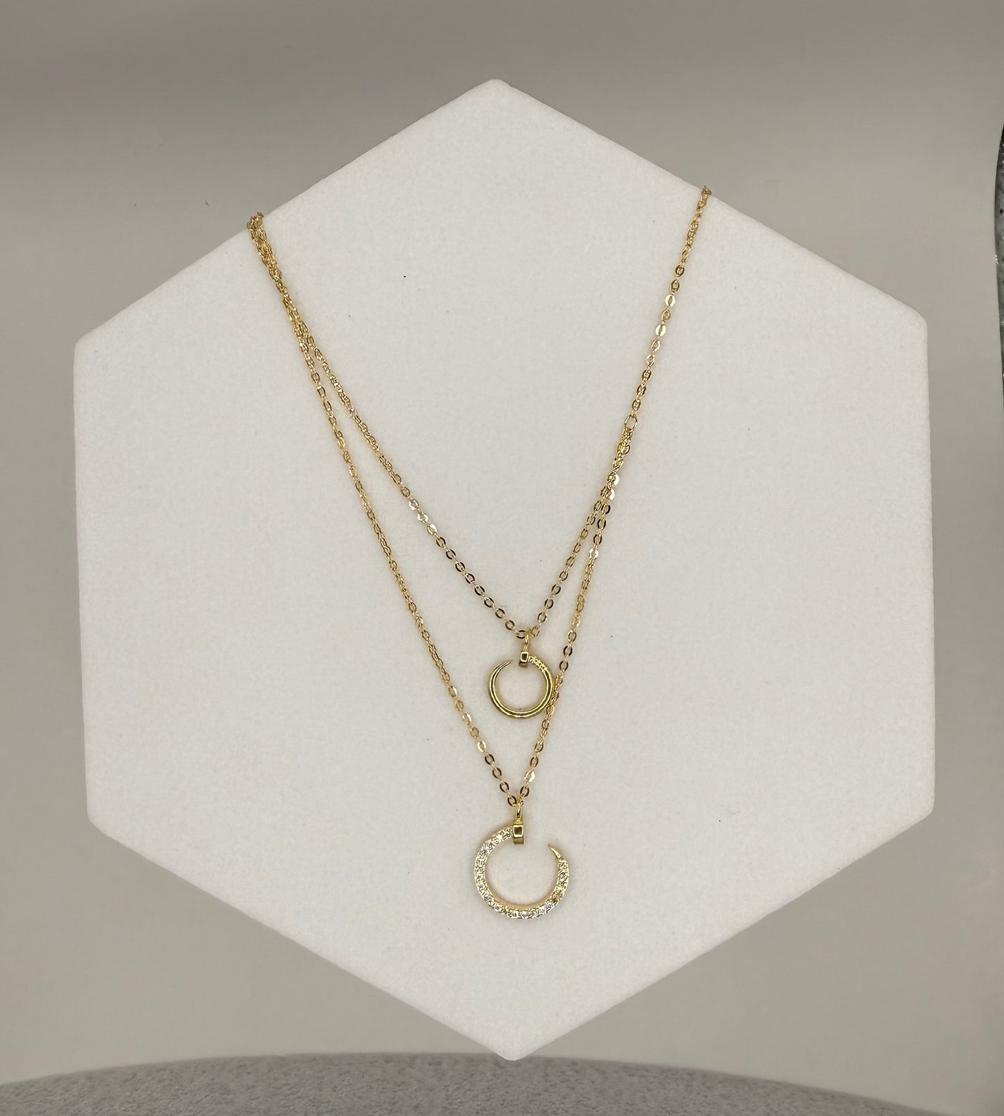 Layered Gold Tone Necklace
