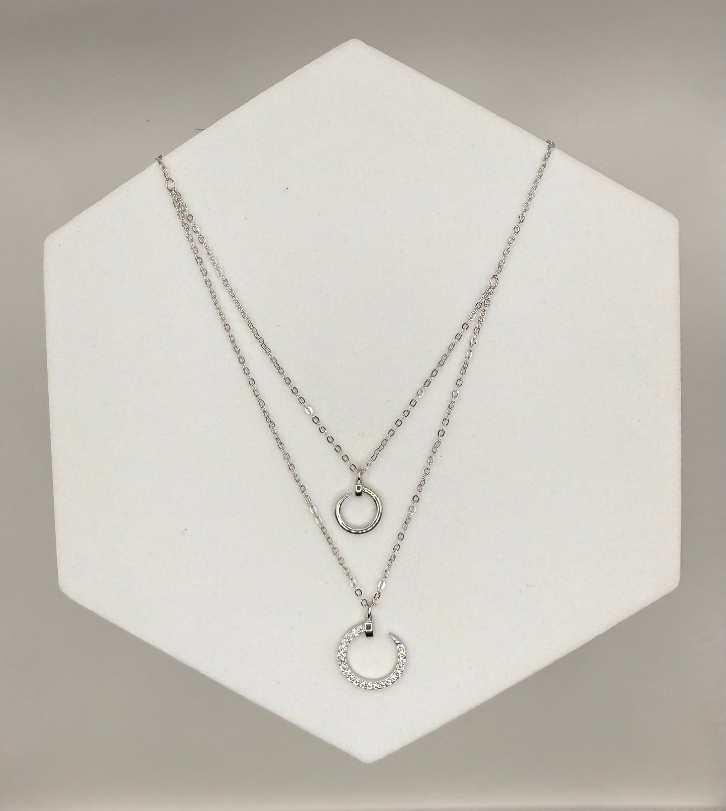 Layered Silver Tone Necklace