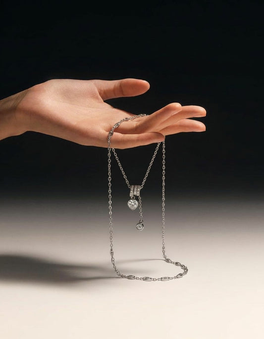 Lumi Heart Drop Chain Necklace