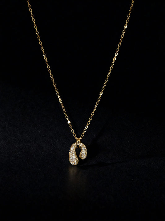 Lunar Sparkle Golden Tone Necklace