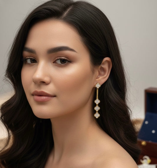 Luxe Clover Drop Earring