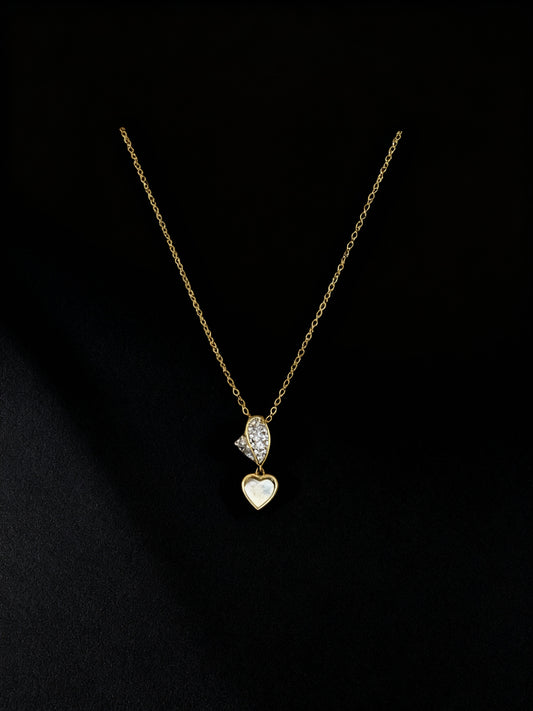 MOP Heart Drop Necklace