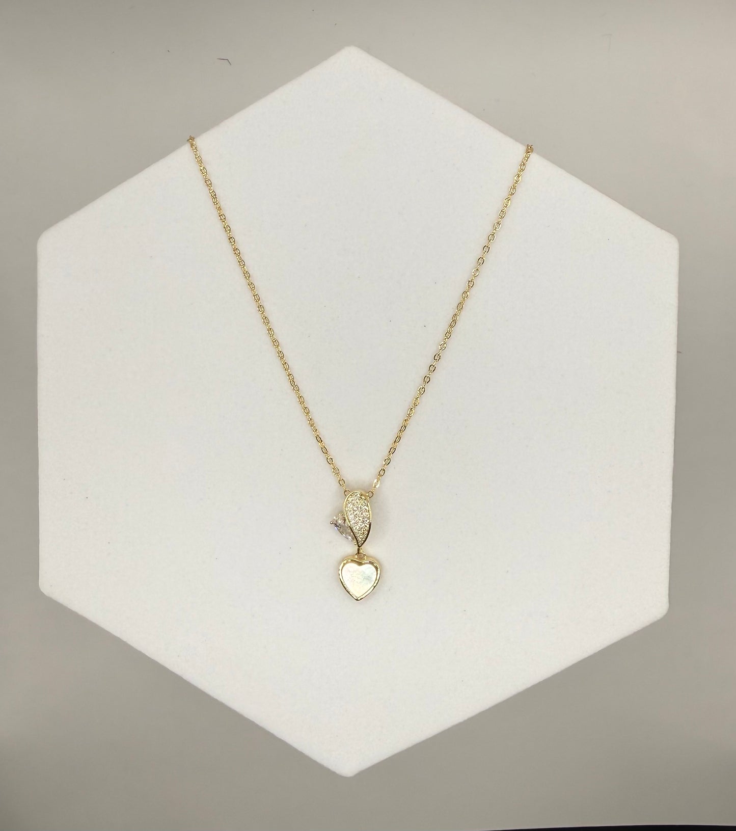 MOP Heart Drop Necklace