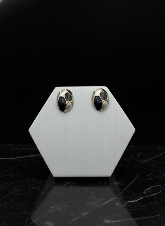 Mosaic Oval Shape Stud Earring