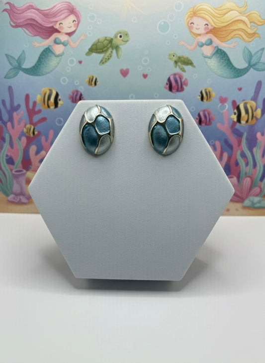 Mosaic Oval Stud Earring
