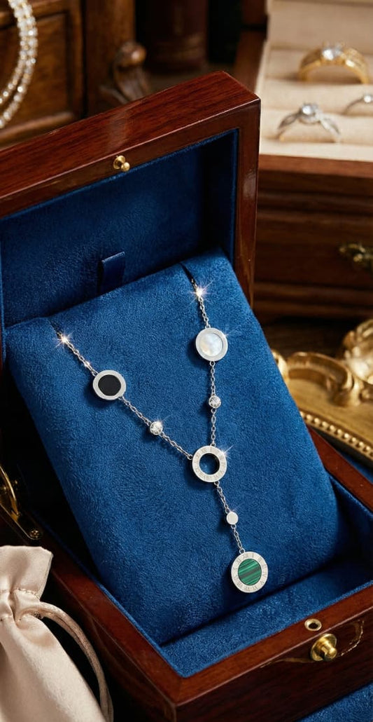 Multi-Stone Disc Necklace