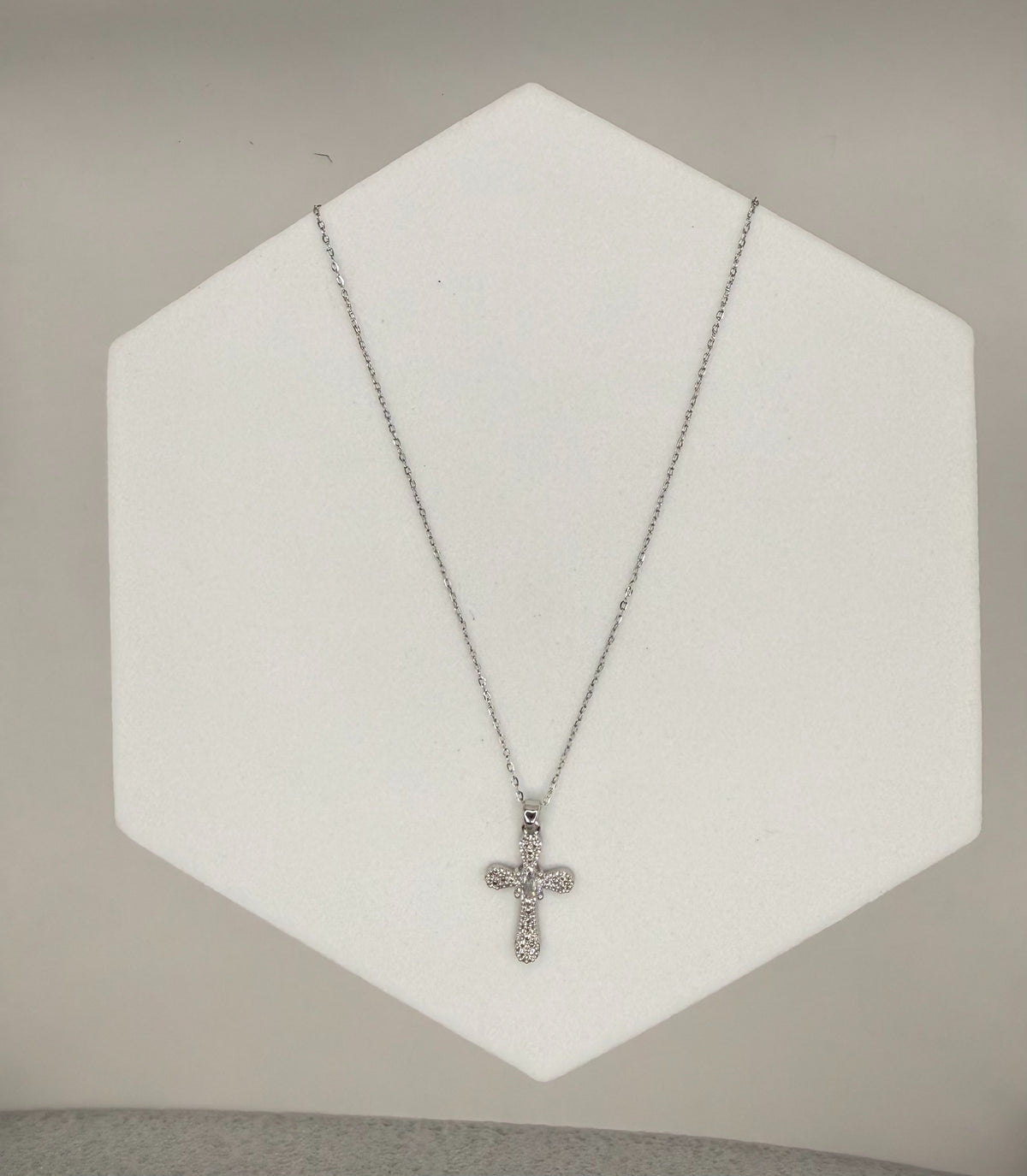 Pave Diamond Cut Cross Necklace