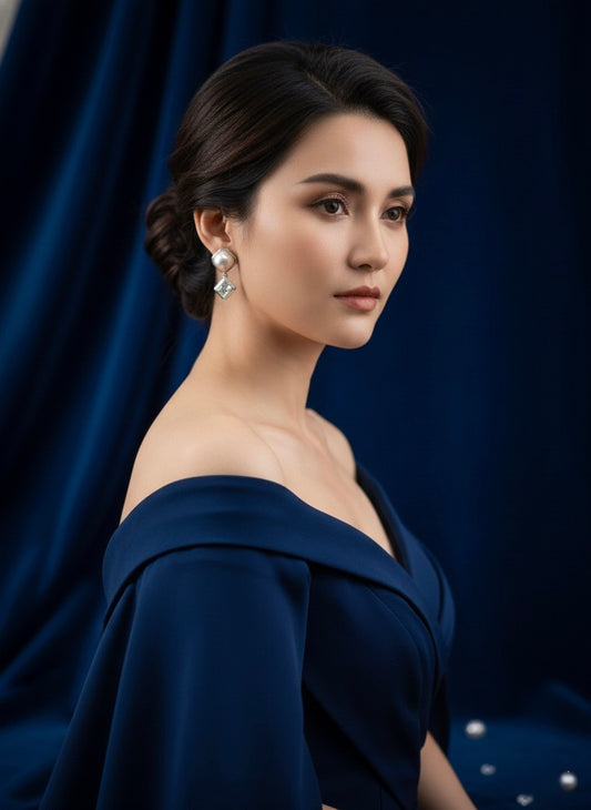 Pearl Solitaire Drops Earring