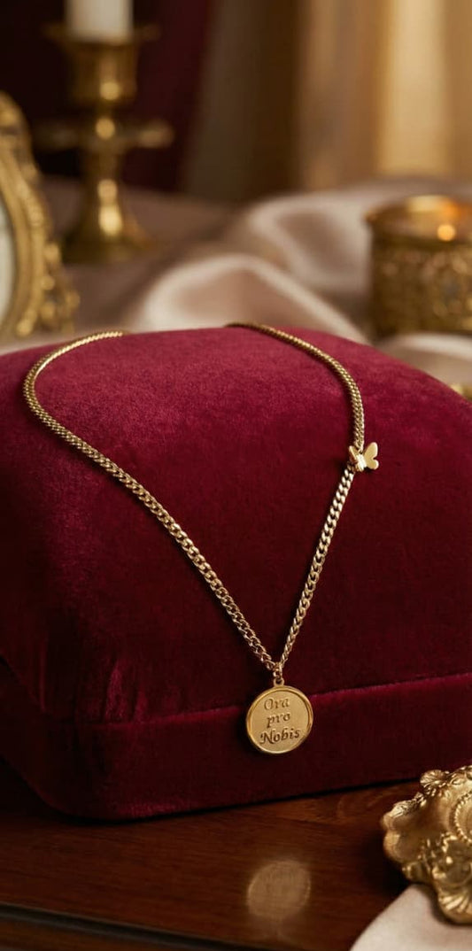Pray for Us Medal Necklace