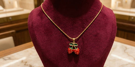 Red Cherry Charm Necklace