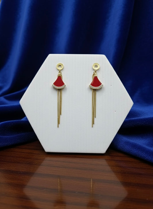 Red Royale Tassel Drop Earring