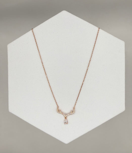 Rose Gold Antler Necklace