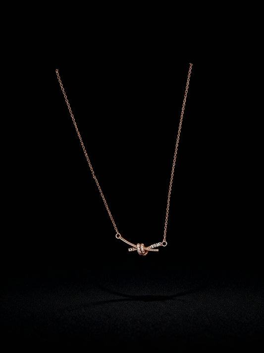 Rose Gold Dainty Knot Necklace