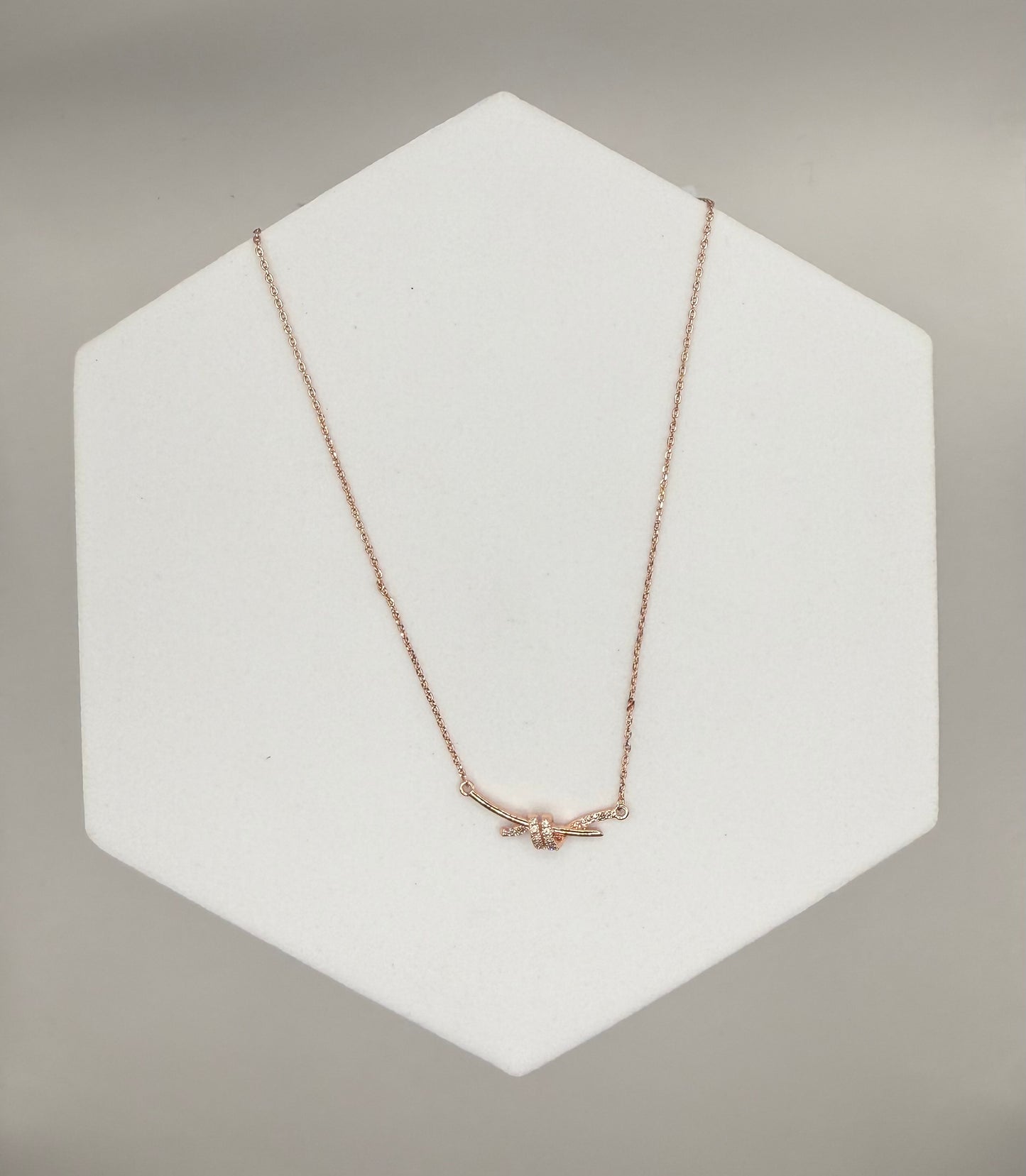 Rose Gold Dainty Knot Necklace