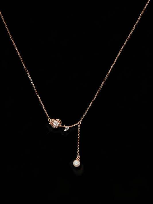 Rose Gold Leaf Pendant Necklace