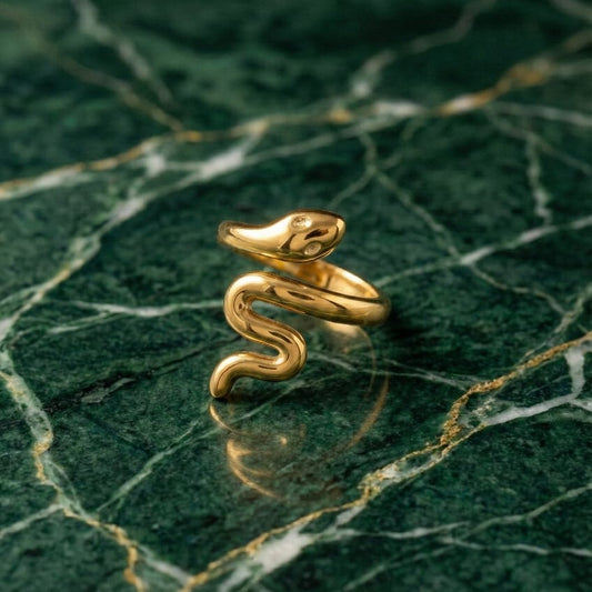 Sun Basking Snake Ring