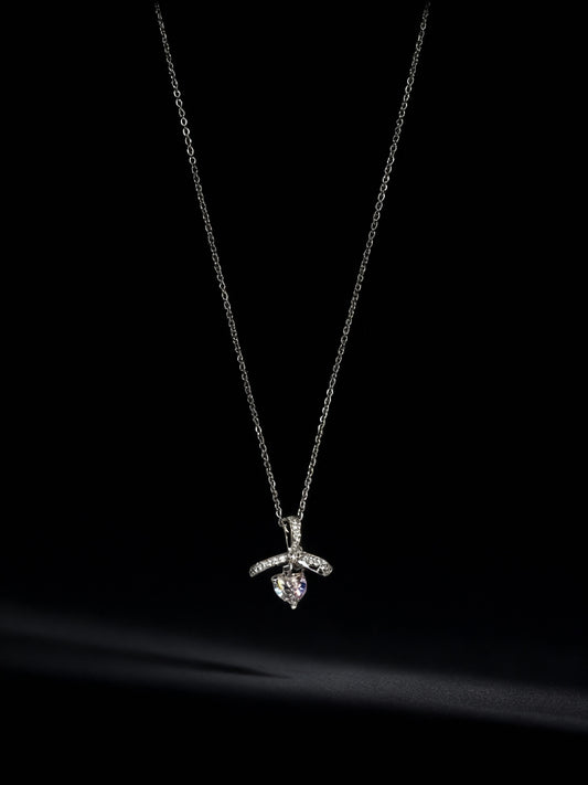 Sweet Bow Heart Necklace