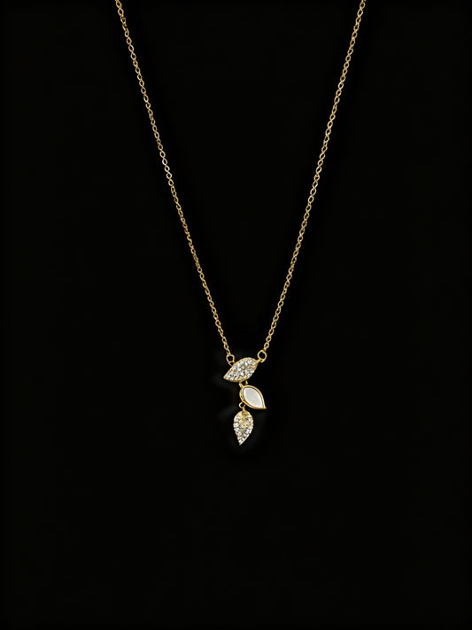 Trinity Leaf Drop Pendant Necklace