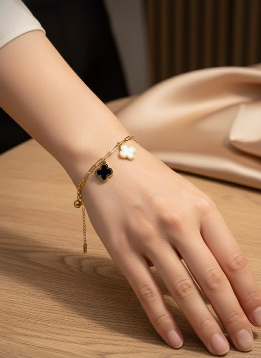 Twin Clover Elegance Bracelet