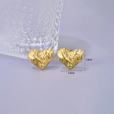 Vintage-Inspired Heart Studs