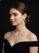 Zirconia Baguette Hoops Earring