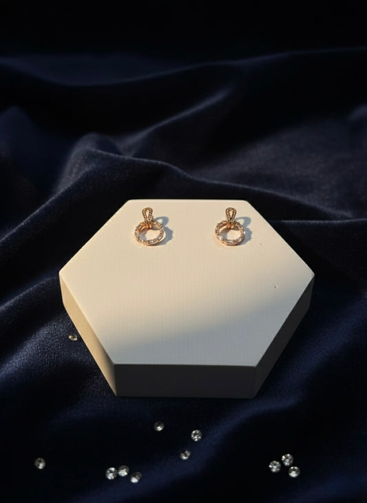 Zirconia Rose Gold Earring