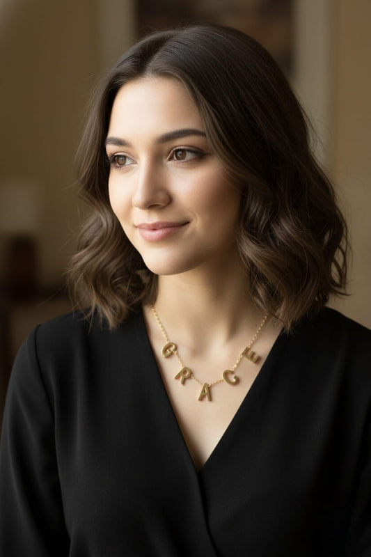 Alphabets  Necklace  Luxe
