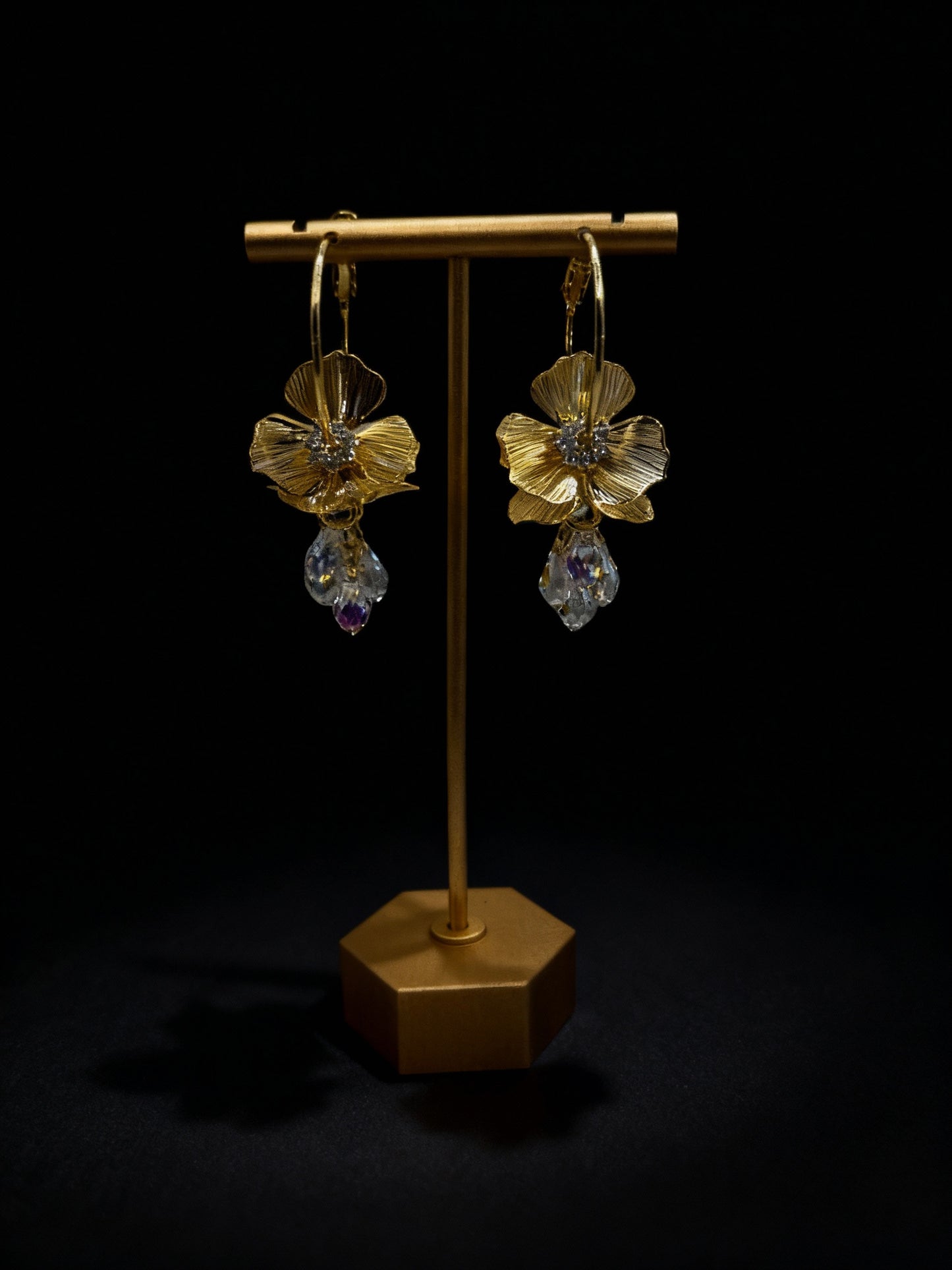 Aurora Flower Hoops Earring