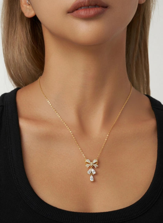 Belle Bow Pendant Necklace