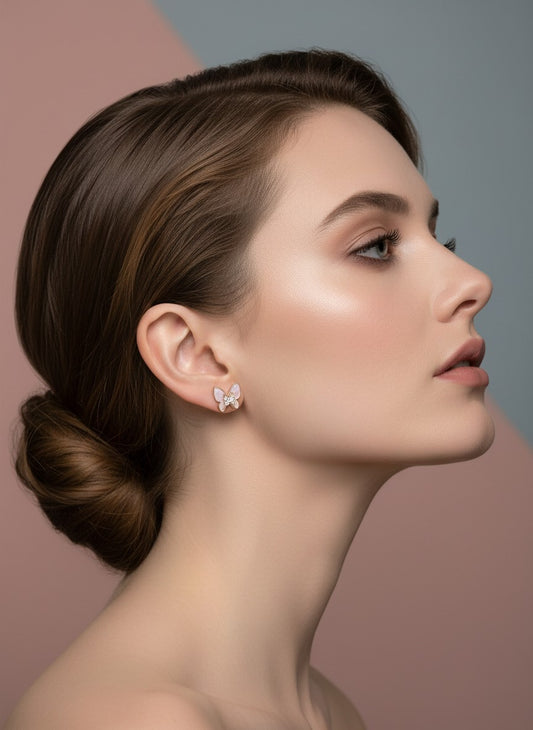 Butterfly Stud Earring silver colour