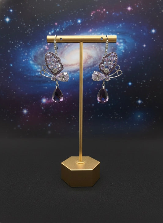 Crystal Blush Wings Earring